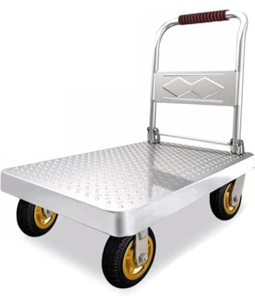 Carretillas 150-500 kg Carros de Plataforma Metálicos de Acero,Carrito Plegable con Ruedas,Equipados con Ruedas Giratorias de 360°,Adecuados para Supermercados,Almacenes y Garajes(Size:73x48cm)