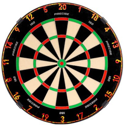 Precise180 - Dartboard Endorphine - Premium Dartboard mit One Piece Zahlenring - 18 Farben - Dartscheibe Nummernring - Dartzubehör