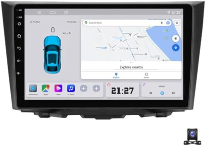 EsaSam Autoradio Carplay Wireless Auto Radio 9 Zoll Android 14 Kompatibel Mit Suzuki Kizashi 2009~2015 Octa Core 2+32G Mit Bluetooth GPS RDS Navi 4G WiFi FM Lenkradsteuerung,C30 Plus