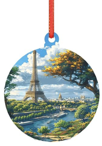 Scenery of Paris Christbaumschmuck, kristallklar, moderne Acryl-Alternative zu Feiertagsdekoration