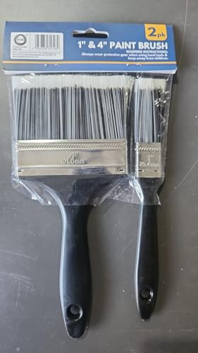 1 Inch & 4 Inch Paint Brush Set – Multi-Purpose Decorating Brushes for Walls, Wood & Metal – Smooth Finish Bristles for DIY & Professional Painting