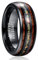 NUNCAD Wolfram Ring Herren Damen Unisex 8mm Schwarz mit Opal & Koa Holz für Hochzeit Verlobung Geschenk Lifestyle Men Fashion Größe 52.0 (16.6)