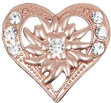Magnet Brosche Tuchhalter - Roségold Herz mit Strass