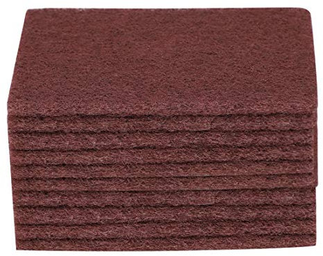sourcing map 10pcs Scouring Pad Non-Scratch Scouring Sponge Scrub Pads 6x4 for Scouring Kitchen, Dishwashing, Brown