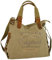 JENNIFER JONES - Große Damen Handtasche aus Canvas und Echtleder - Vintage Look - Casual Schultertasche - Umhängetasche