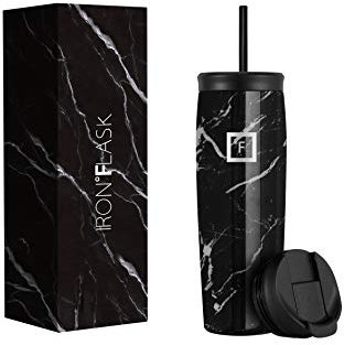 IRON °FLASK Nomad Tumbler - 710 ml, 2 Lids (Straw/Flip), Vacuum Insulated Stainless Steel Bottle, Double Walled, Thermo Coffee Travel Mug, Water Metal Canteen
