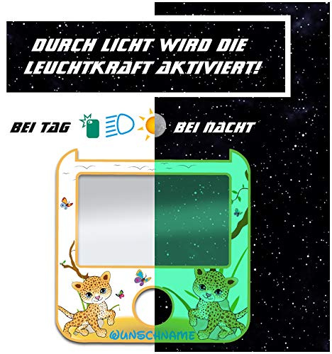 yabaduu Design Schutzfolie für Tigerbox inklusive Displayschutz passgenau selbstklebend kindgerecht Folie Zubehör für Kinder Spielzeug Schutzcover Y049 (Nr. 2 Tiger, Nachtleuchtend)