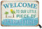 Welcome to Our Little Piece of Paradise 20,3 x 30,5 cm Blech-Retro-Look-Dekoration, Kunstschild für Zuhause, Schwimmbad, Fluss, Strand, Bauernhaus, Garten, Outdoor, lustige Wanddekoration