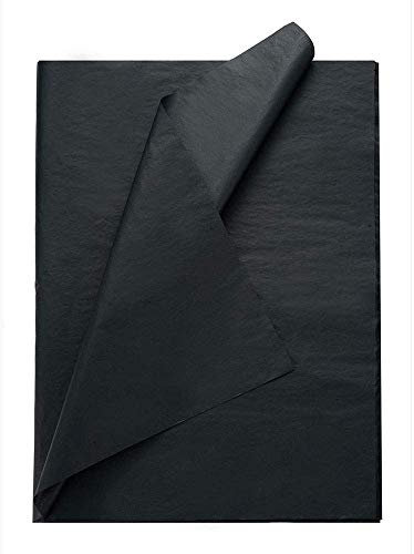 Geschenkpapier Seidenpapier Schwarz- Papier zum verpacken Schwarz 50x70 cm, Decoupage seidenpapier Schwarz 50 Blatt