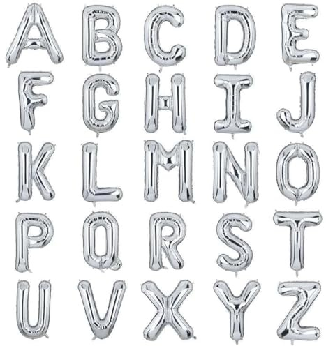 XXL Groß Buchstaben D Ballon Silber Helium Luftballons Riesen Mylar Alphabet Folienballon Jubiläum Hochzeit Geburtstag Party Dekoration 100CM(Silber D)