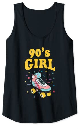 Damen Rollschuh 90s Girl Kostüm Kleidung Party Outfit Mode 90er Tank Top