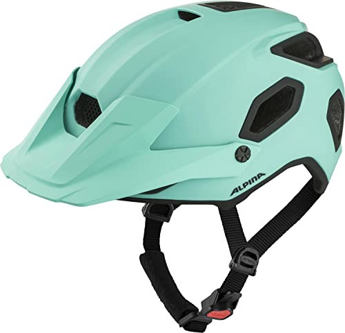 Alpina COMOX - Widerstandsfähiger, Stoßabsorbierender & Anpassbarer Enduro Fahrradhelm Mit kurzem Schild Für Erwachsene, Turquoise matt, 52-57 cm