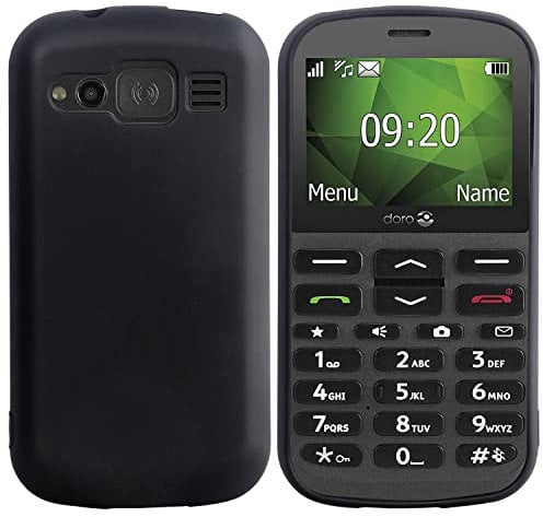 Cuson Premium Protective Bumper Shell Case for Doro 1370/1371 / 1372 2.4 inch Rubber TPU Silicone Protection Phone Cover Skin Black