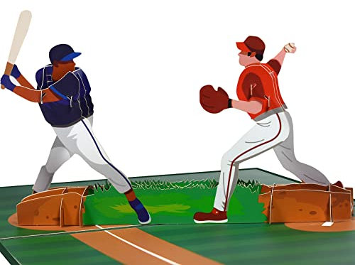 GREETING ART Pop Up Karte Baseball, Karte Vatertag, Geburtstagskarten für Männer, 3d Pop Up Karte Sport für Geburtstag,Abschlussfeier, Ruhestand, Vatertag, alle Gelegenheiten