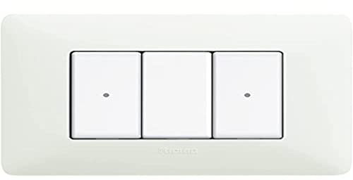 BTICINO Interruttore Luci Wireless Matix AM4003CWI, Interruttore WiFi con Batteria, Controllo da Remoto App Home+Control, Funziona con Alexa, Google Home, Apple Home, Gestione Consumi, Smart Home