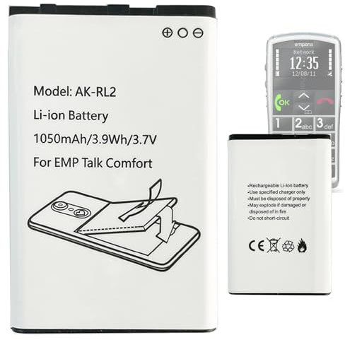 Aousavo AK-RL2 ersatz akku Kompatibel mit Emporia Talk Comfort/Emporia Essence Plus Phone akku