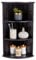 VonHaus Corner Shelf Unit - Black 3 Tier Bathroom Shelving - Freestanding or Wall Mounted Display Shelves & Decor Stand - Tongue & Groove Modern Storage for Bathroom, Living Room, Kitchen, Hallway