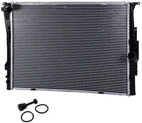 ATEC Germany 1x Refroidisseur de moteur Refroidisseur d'eau pour voitures avec radiateur combiné eau/huile & boîte de vitesses Compatible avec BMW 1 (E81)(E87) (E88), 3 (E90) (E91), X1 (E84)