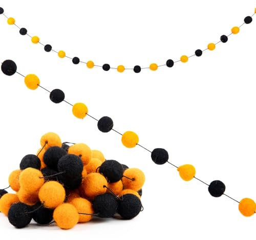 Woolygon Filzkugel Girlande Handgefertigt In Nepal - Pom Pom Bunt Regenbogen Girlande Gefühlt Ball Dekor, Weihnachten Baum Dekor, Weihnachten Urlaub Party, Geburtstag Banner