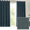 furn. Yard Heavy Chenille Eyelet Curtain Pair – Lined Room Darkening, Soft Velvet Home Décor (Marine - Width 117 x Drop 137cm)