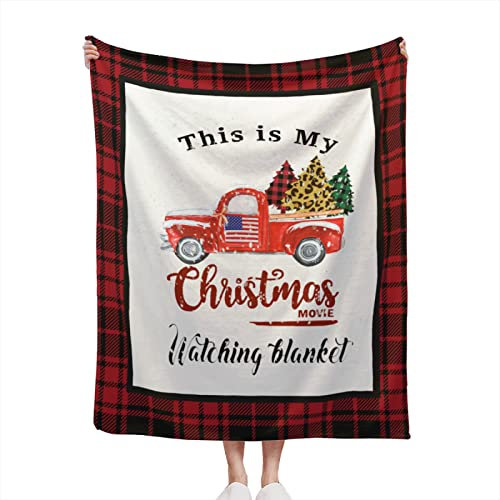 Aotximlat This is My Christmas Movie Watching Blanket Christmas Red Truck Comfortable Warm Blanket Light Weight Cozy Plush Blanket for All Season Living Room Bedroom Couch 152,4 x 127 cm