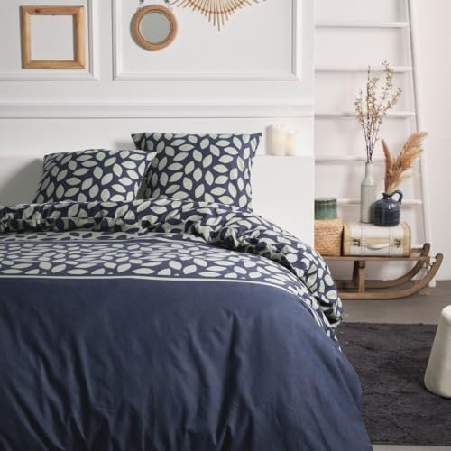 TODAY Bettwäsche für Doppelbett, Baumwollflanell, 220 x 240 cm, Blau