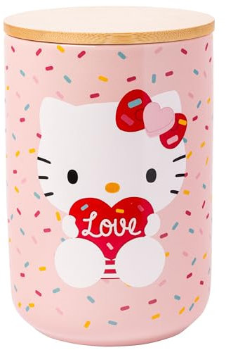 Silver Buffalo Sanrio Hello Kitty Keramikdose mit luftdichtem Bambusdeckel (klein)