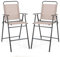 GIANTEX 2er Set Terrassenstuhl, Outdoor-Klappstuhl mit Rückenlehne & Armlehnen & Fußstütze & Metallrahmen, Esszimmerstühle mit atmungsaktivem Stoff, Barstühle für Balkon, Terrasse, Garten, beige