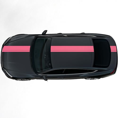 Kiwistar - Autoaufkleber Rallye Streifen - 23 x 400 cm - Rosa matt - selbstklebend - Viperstreifen für Auto, Motorhaube, Karosserie - Tuning Aufkleber Racing Deko