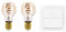 EGLO connect.z Smart-Home LED Vintage Leuchtmittel, Set aus 2 E27 Glühbirnen mit Lichtschalter, ZigBee, App und Sprachsteuerung Alexa, dimmbar, warmweiß-kaltweiß, 360 Lumen, 4,9 Watt, amber