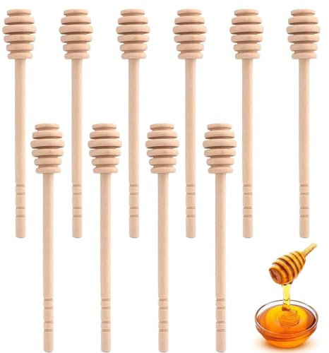10 Stück Honiglöffel, Honiglöffel Holz, Honig Löffel, Holzlöffel Honig, Rührstäbchen Aus Holz, Honig, 15cm, Geruchsneutral & Lebensmittelecht