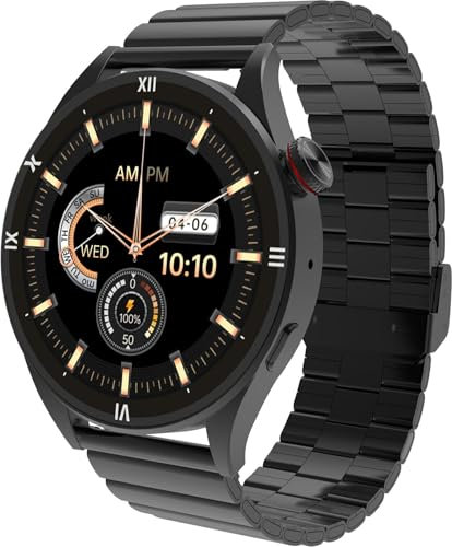 Maxcom FW66 Iron R - Herren Schmuck Smartwatch - BijouWatch® - 3.6 cm Amoled Bildschirm - 2.5D Glas - Anruffunktion - IP68 - Sport Tracker - 2 Armbänder - Graphit