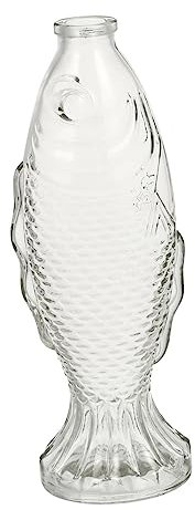 KOMBIUDA 2St Fisch förmige Glasflasche Krug Schwarze Vase in Fischform Farblichtbirne Apothekervase gerippt klare Fischvasen wohnungsdeko blumenstecker Fischflasche Fischförmiges Herzstück