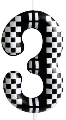 Cxryrzhe 3rd Birthday Racing Cars Number 3 Candle Cake Topper Decoration for Kids Boy Girl Party Decor Supplies