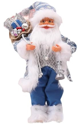 rockible Weihnachtsmann Figur, Christmas Paradise Stehender Weihnachtsmann mit Geschenk, Santa Nikolaus Deko-Figur, Decorative Santa Claus Figurine für Weihnachten Party Zuhause Restrant, 45CM