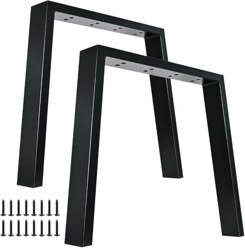 Fruyyzl Tischbeine Metall Schwarz 76cm Hx71cm W, Tischgestell U Form, Beine für Möbel, Couchtisch Beine, Tischbein für DIY Sitzbank, Esstische, Nachttisch, Bank, Zweiteilig