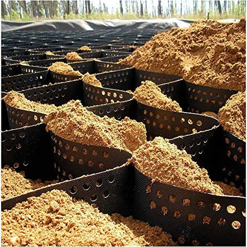 SAFWELAU Dalles Stabilisateur Gravier Grille de Gravier pour Chemin, 6x10m/20x33ft Géo Grille pour Murs de Soutènement, Stabilisateur de Moules Charge 800 Kg