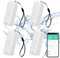 Smart Hygrometer Thermometer: wasserdichtes Feuchtigkeits und Temperatursensor mit App-Alarmbenachrichtigung, Selbstmagnetischer WiFi Sensor für den Innen Außenbereich, kompatibel Alexa (4PC,White)