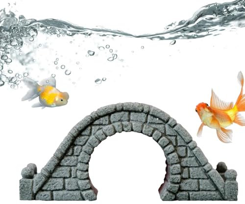 Jvjggag Garden Arch Decoration, Fish Tank Bridge, Aquarium Arch Bridge, Ornament Garden Decoration Arch, Flower Decor Aquarium Arch Bridge Fish Tank Landscape Decoration for Landscape Patio Lawn