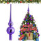 JOYUE Puntale per Albero di Natale, Cima Albero di Natale 26 cm Puntale Albero di Natale Vetro, Punta Albero di Natale Viola, Christmas Tree Topper Decorazione Natalizie (Viola)