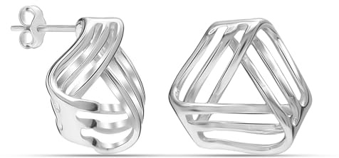 LeCalla Sterling Silber Love Knot Ohrstecker | 925 Silber Classic Love Knot Ohrringe Schmuck | Lightweight Twisted Love Knot Ohrstecker für Frauen