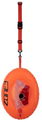 ZONE3 Recycled On The Go Swim Safety Buoy - Hi-Vis Orange - Unisex - Adjustable waist bel