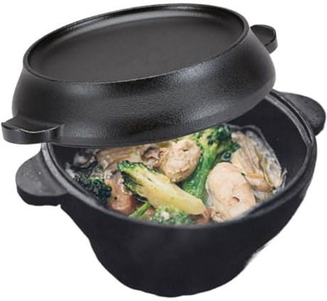 Cast Iron Dutch Pot, Dutch Oven Cookware, Small Round Oven Pot, Heavy Duty Cookware, Dutch Oven for Baking, Cast Iron Bread Pot, Dutch Oven for Home Cooking, Sturdy Dutch Oven Pot, Small Dutch Oven