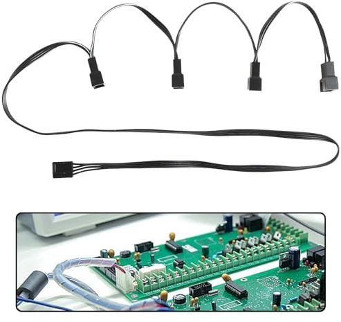 MxyVrix PWM Verlängerungskabel für Lüfter, 4-poliger PWM-Splitter für Gehäuse, PC, Multi-Lüfteranschluss, Verlängerung, Y-Splitterkabel, PC, Schwarz