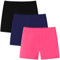 Adorel Shorts Pantalones Cortos Leggings Deportiva Algodón Niña Pack de 3, Fucsia Marino Negro 12-14 años (Talla del Fabricante: 160)