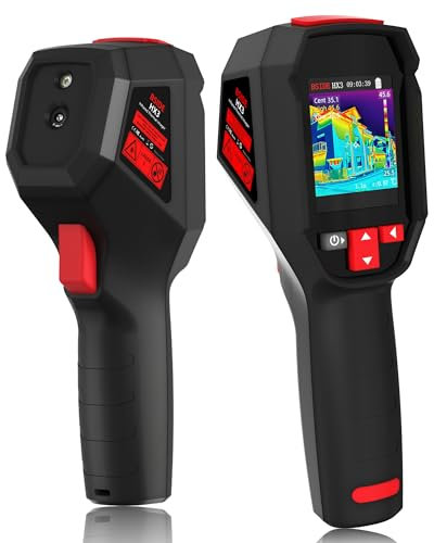Wärmebildkamera 240×240 Auflösung 15 Farbpaletten Infrarot Wärmekamera -4°F bis 1022°F 25Hz Wiederaufladbare tragbare Wärmebildkamera mit Laserpointer 50°FOV für Hausinspektion HVAC