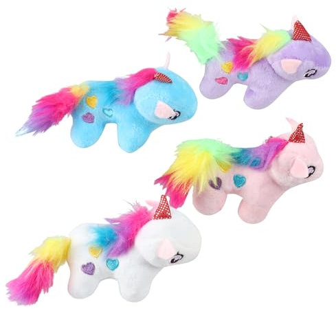 CAXUSD Schlüsselanhänger Mit Kuscheltier-anhängern 4 Stück Plüsch-schlüsselanhänger Geburtstagsgeschenk Schlüsselanhänger- Für Jungen Und Mädchen