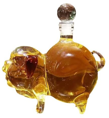 Carafe à décanter en verre en forme de cochon - 200 ml - Convient pour la maison, le bar, le restaurant