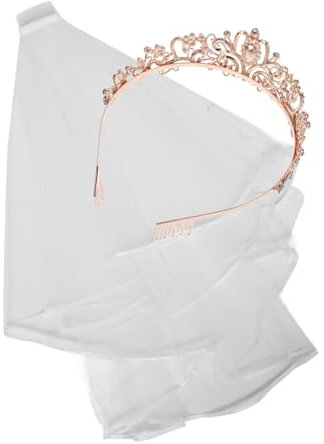 Healvian Elegante Hochzeitsaccessoires Mit Feiner Verarbeitung Vielseitig Einsetzbar Als Haarschmuck Für Braut Und Partys Perfektes Brautdeko Mit Schleier Und Krone