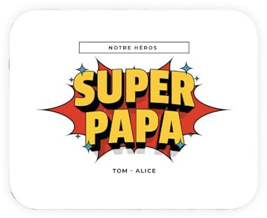 CADEAUX.COM - Tapis de Souris Personnalisé Héros de BD - Message Personnalisable - Cadeau Anniversaire Homme Papa Fete des Peres